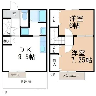 愛知県刈谷市大正町5丁目【テラスハウス】の間取り