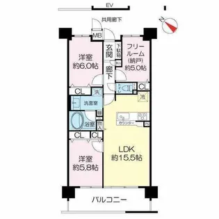 パデシオン長岡京西山天王山駅前【5階】の間取り