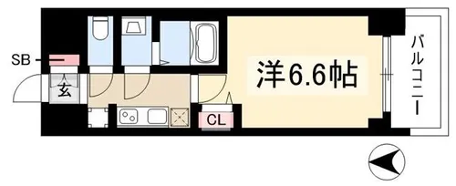 プレサンス名駅南エディフィス【2階】の間取り