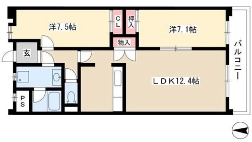 サンパーク一社【1階】の間取り