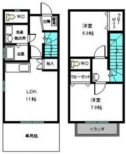 福岡県福岡市早良区有田4丁目【タウンハウス】の間取り