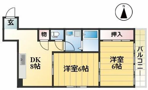 シャトーダン【201号室】の間取り