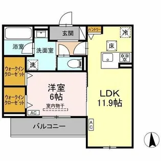 サザンガーデンやまは【1階】の間取り