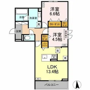サザンガーデンやまは【1階】の間取り