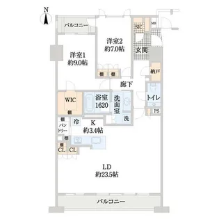パークホームズ大濠二丁目【0603号室】の間取り