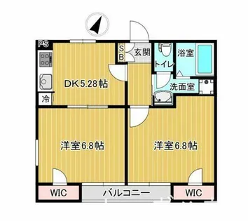 福岡県福岡市中央区地行2丁目【アパート】の間取り
