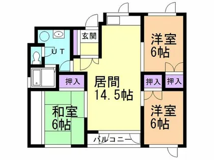 ライズィングサン【202号室】の間取り