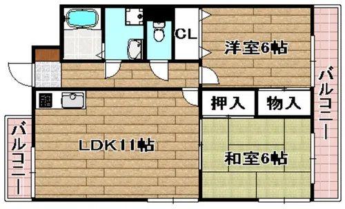 ラ カーサ高槻A棟【3階】の間取り