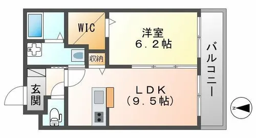 ディアコート立花【407号室】の間取り