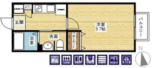 ジークレフ野里【2階】の間取り