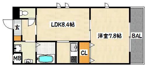 夢野町レジデンス【1階】の間取り