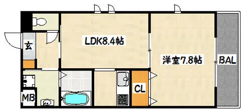 夢野町レジデンス【1階】の間取り