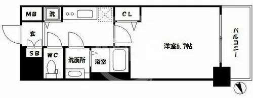 プレサンス立売堀パークシティ【7階】の間取り