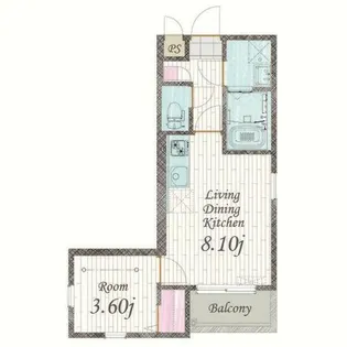 1LDKの間取り画像
