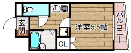 バックス高槻古曽部【3階】の間取り