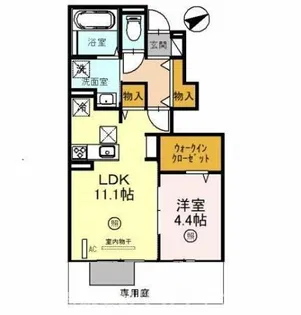 リバーサイドテラス A棟【1階】の間取り