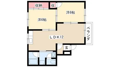 コーポ第2法吉【102号室】の間取り