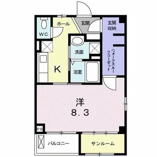 ウィージュ【1階】の間取り