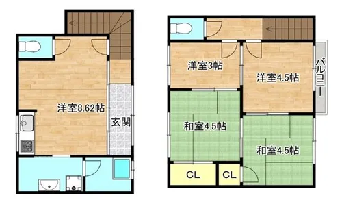 大阪府大阪市生野区巽西4丁目【一戸建】の間取り