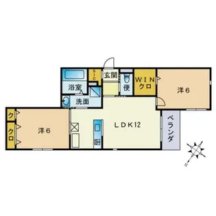 福岡県福岡市博多区板付4丁目【マンション】の間取り