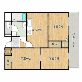 松井第3マンション【1階】の間取り