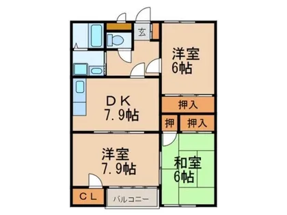 福岡県福岡市博多区青木1丁目【アパート】の間取り