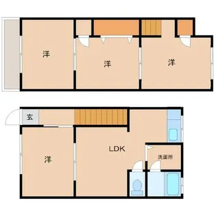 兵庫県尼崎市大島1丁目【一戸建】の間取り