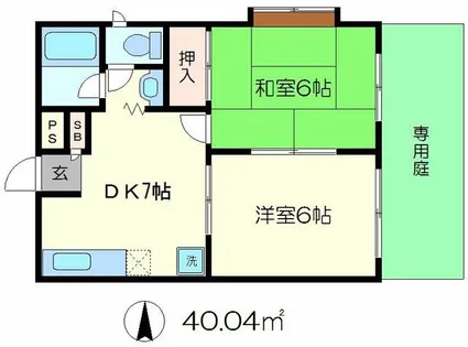 Sea OaksⅡ,Ⅲ【1階】の間取り