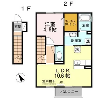 エスポワール モモ【201号室】の間取り
