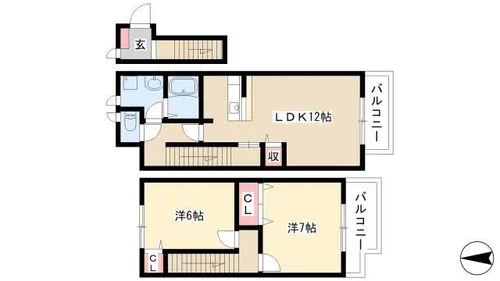 グラン・シャリオ【202号室】の間取り