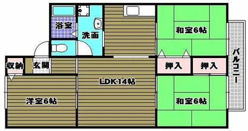 サンハイツ木戸【2階】の間取り