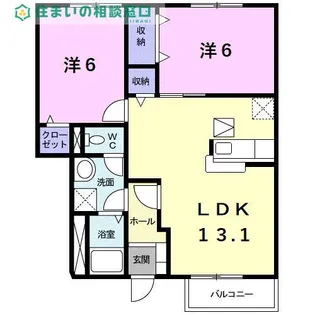 愛知県碧南市宮町6丁目【アパート】の間取り