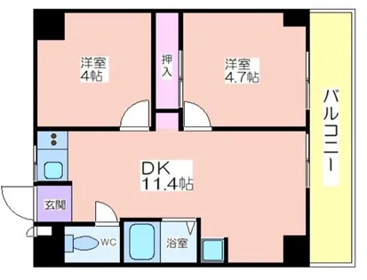 2DKの間取り画像