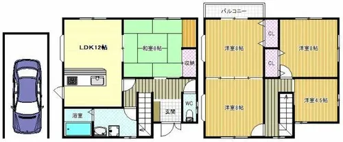 大阪府南河内郡河南町さくら坂3丁目【一戸建】の間取り