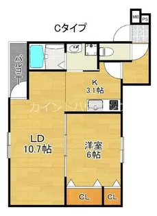 フジパレス遠里小野ウエスト【1階】の間取り