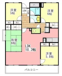エスポワール巽東【8階】の間取り
