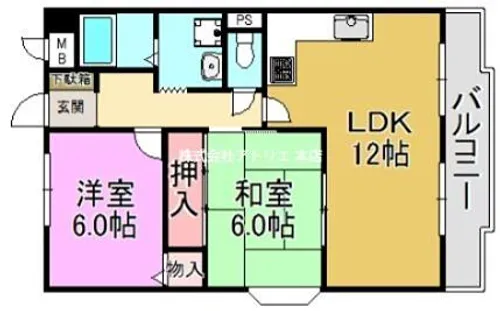 メゾンエスポアール(東大阪)【5階】の間取り