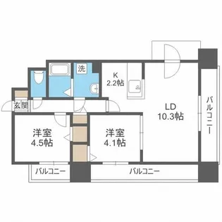 レジディア札幌駅前【11階】の間取り