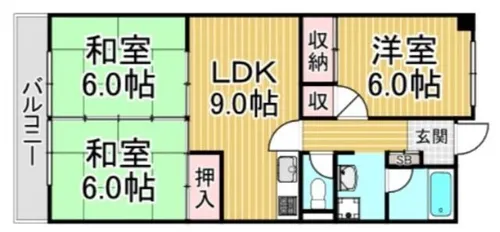 福岡県春日市一の谷6丁目【マンション】の間取り