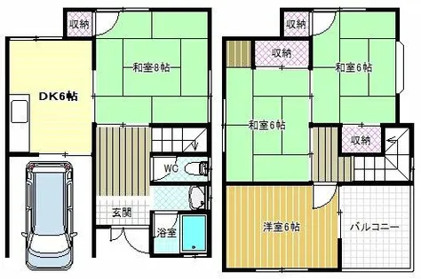 大阪府富田林市甲田6丁目【一戸建】の間取り
