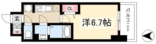 プレサンス上前津エレスタ【0609号室】の間取り