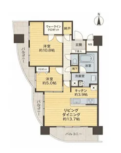 一条タワー金山【9階】の間取り