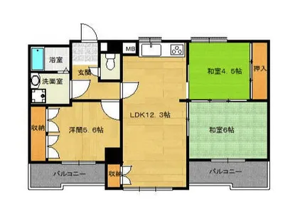二村マンション【2階】の間取り