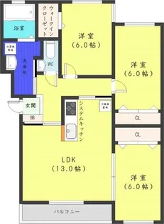 グランメール石山通【1階】の間取り