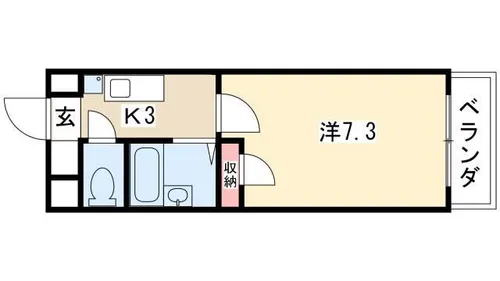 ハウス大秋【1階】の間取り