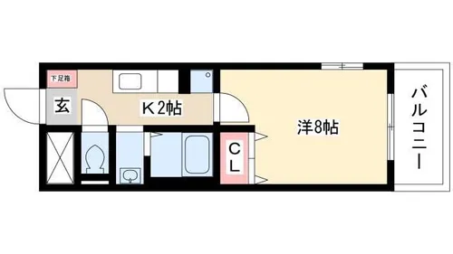 フラッハフェルト【2階】の間取り
