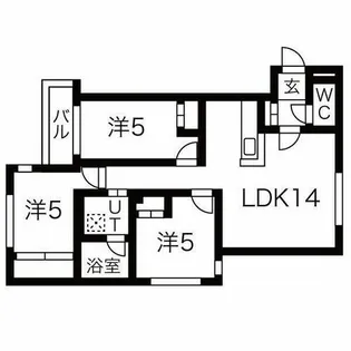 メニーズコート発寒中央【3階】の間取り