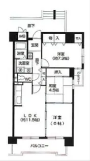 コーシャハイツ瓜破【205号室】の間取り