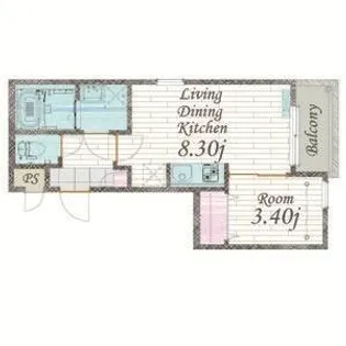 Cherim 本陣十王町 North【3階】の間取り