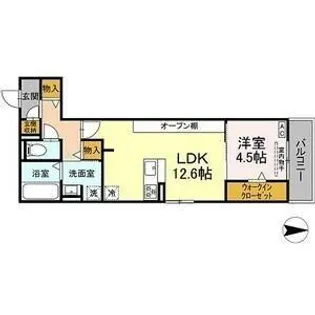 1LDKの間取り画像